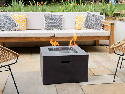 Field & Flame Cassia Bio Ethanol Fire Pit Grey Indoor Outdoor 3kW
