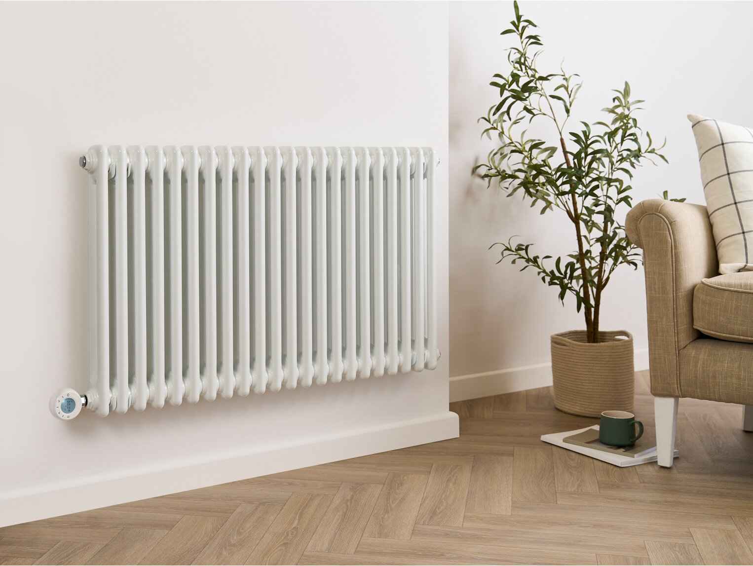 Eden Arcadia 1200W Electric Column Radiator – White, Smart WiFi Control, 600 x 1010mm
