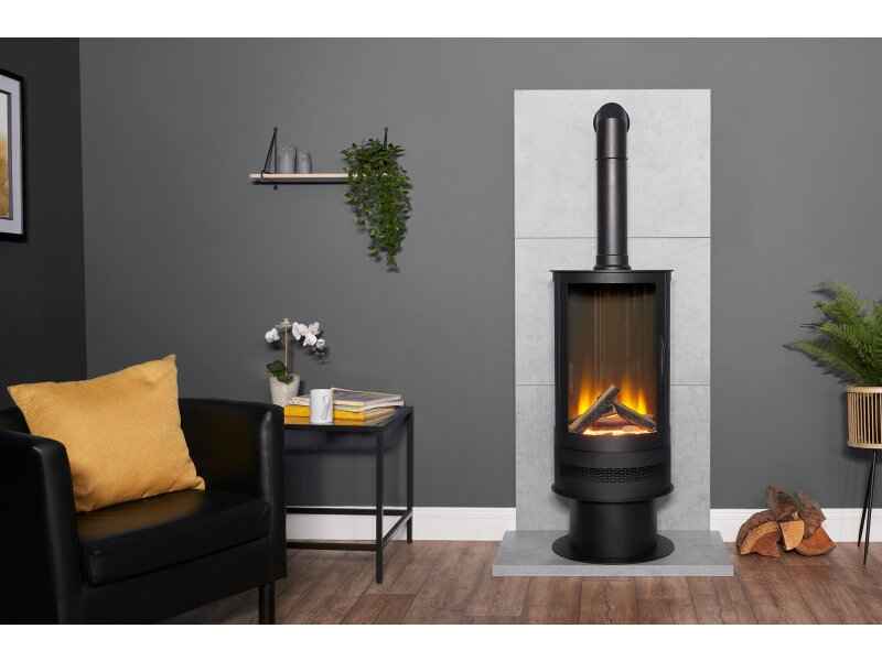 Aurora Infinity Cylinder Electric Stove – Black