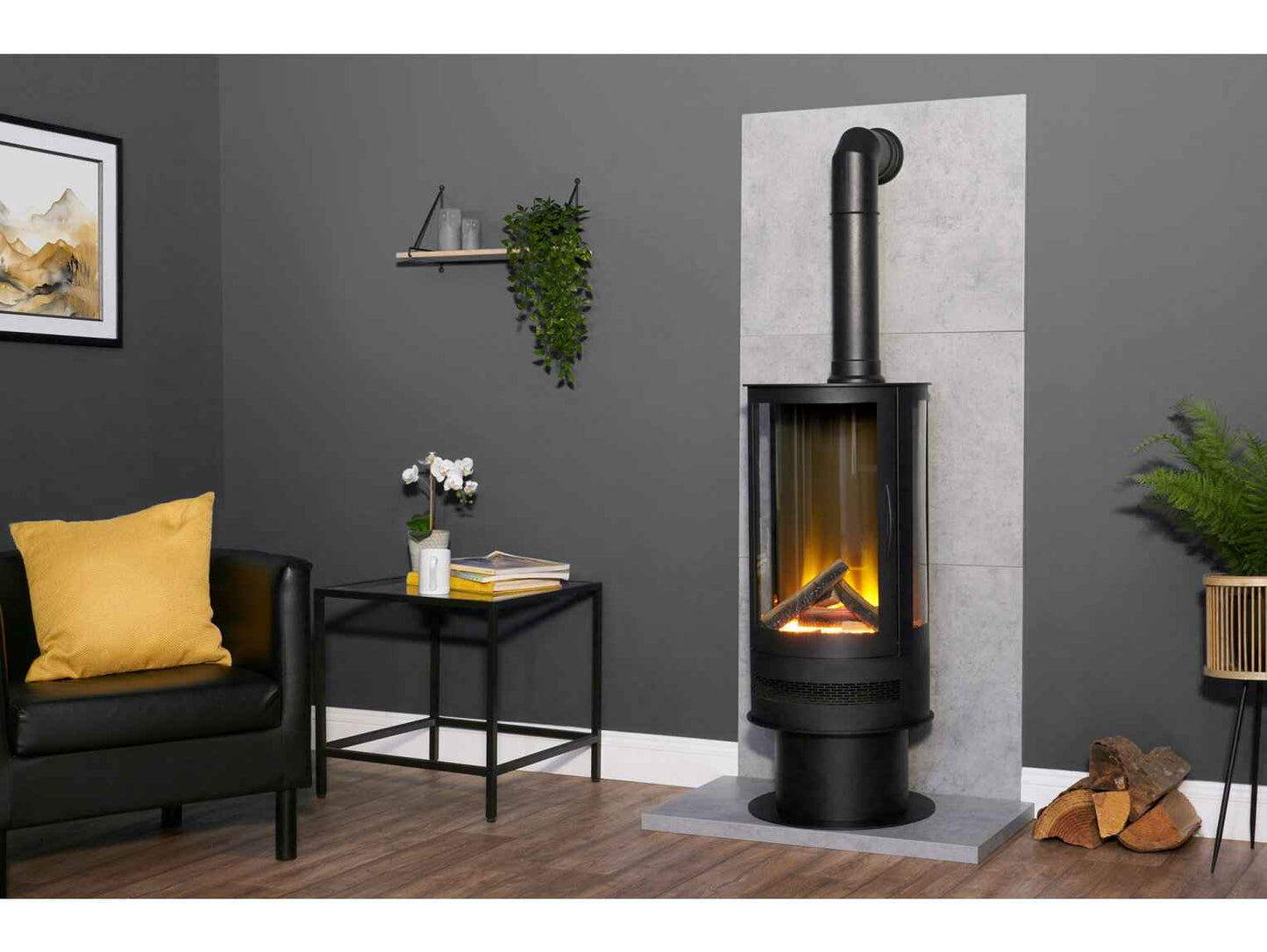 Aurora Infinity Cylinder Electric Stove – Black