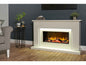 Aurora Novara White Marble Electric Fireplace Suite – 54"