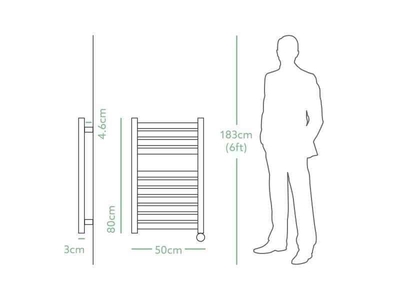 Eden Caldera 600W Electric Towel Radiator Brushed Brass 800x500mm WiFi Smart Heater