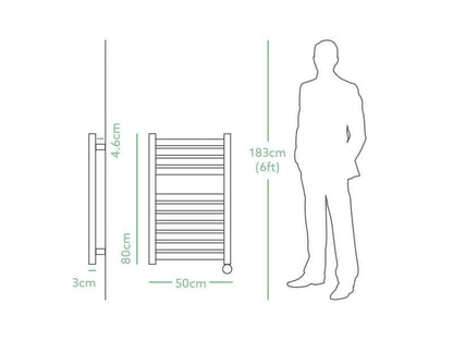 Eden Caldera 600W Electric Towel Radiator Brushed Brass 800x500mm WiFi Smart Heater