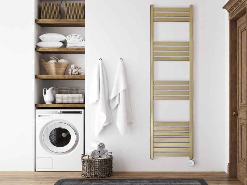 Eden Caldera 1200W Electric Towel Radiator Brushed Brass 1800x500mm WiFi Smart Heater