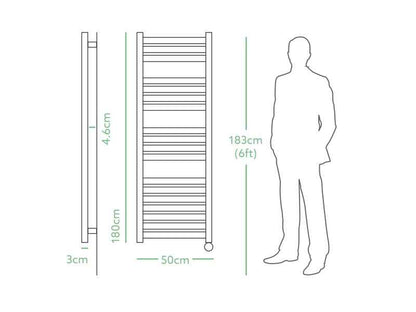 Eden Caldera 1200W Electric Towel Radiator Brushed Brass 1800x500mm WiFi Smart Heater