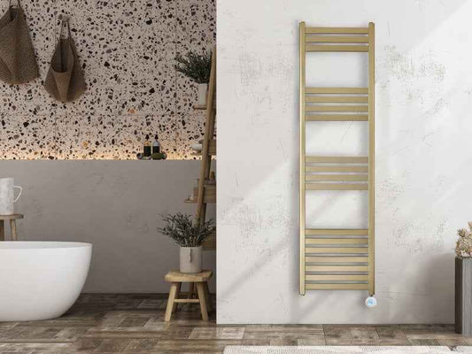 Eden Caldera 1200W Electric Towel Radiator Brushed Brass 1800x500mm WiFi Smart Heater