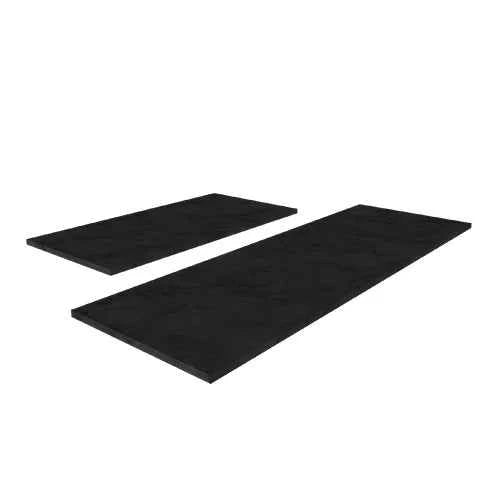 48-Inch Black Slate Hearth Set – 2-Piece Natural Stone Fireplace Base