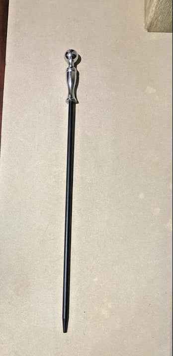 Calfire Round Tower Cast Iron Fire Poker – 22" Black & Chrome
