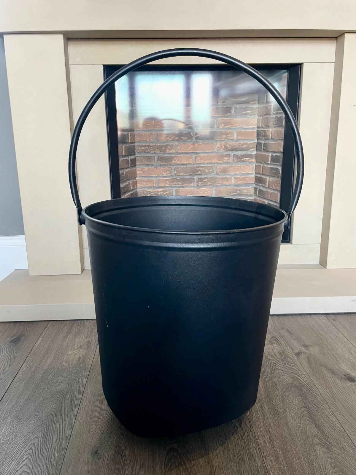 Traditional Black Metal Coal Bucket – Waterloo Style Hearth Scuttle On Wheels