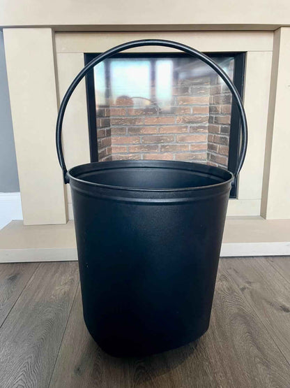 Traditional Black Metal Coal Bucket – Waterloo Style Hearth Scuttle On Wheels