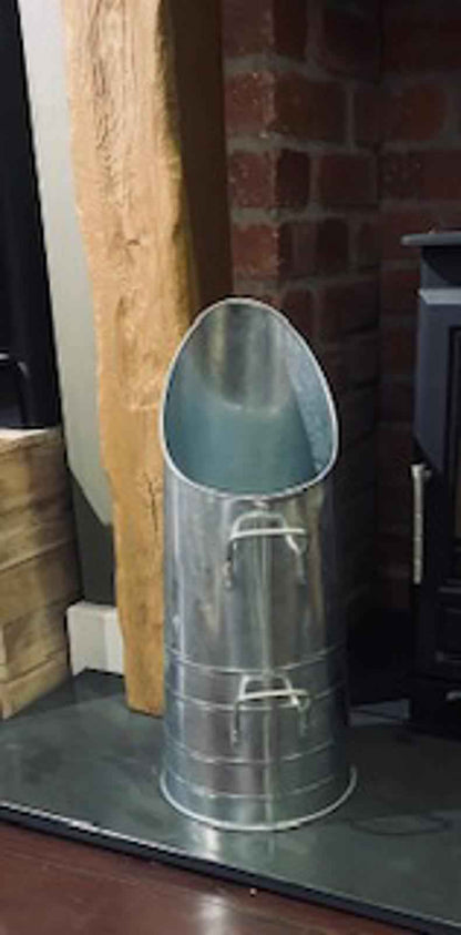 Traditional Zinc Coal Hod – Fireplace Coal Bucket, 53.5 cm