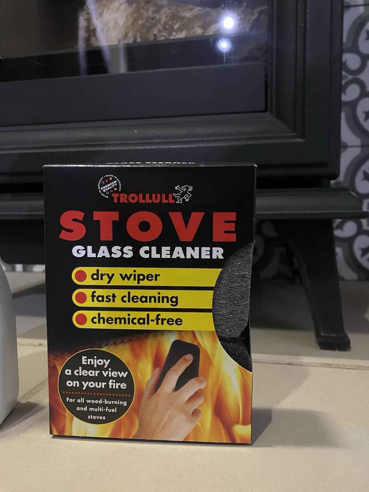 Trollull Stove Log Burner Glass Cleaner Pads (2-Pack) & Calfire Soot & Tar Spray