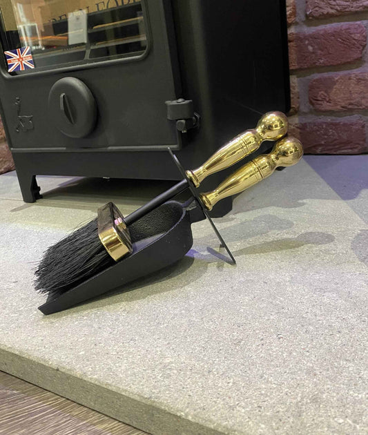 Hearth Tidy Fireplace Set – Cast Iron Shovel & Mild Steel Brush