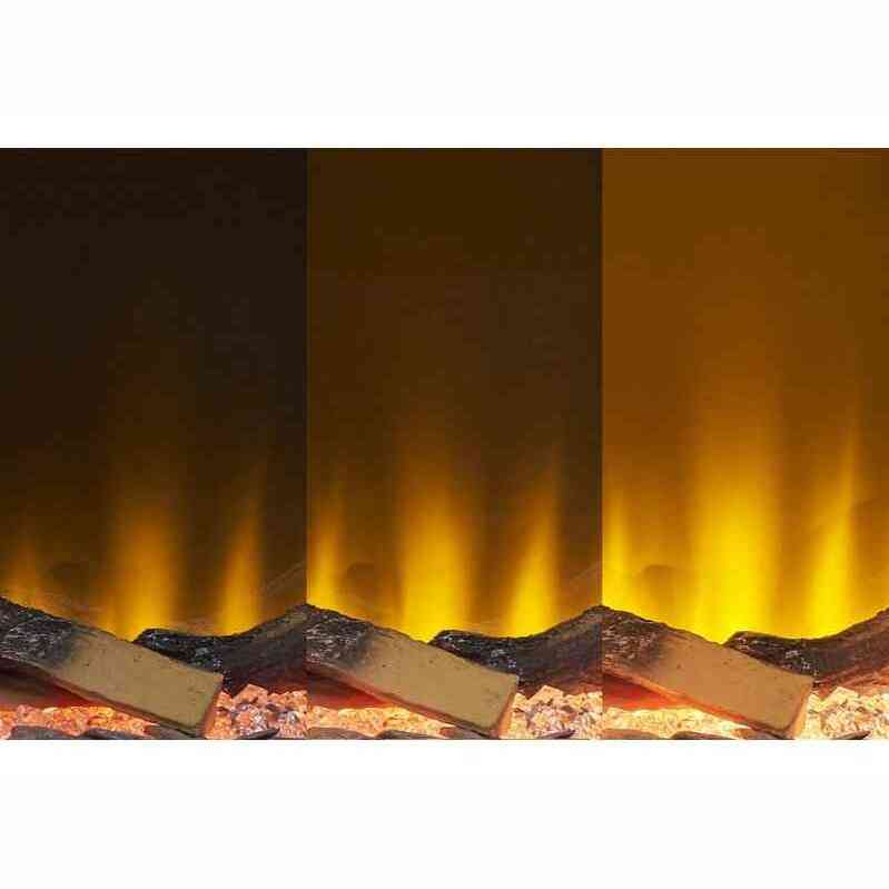 Acantha Matrix electric fire flame intensity levels with glowing embers and logs