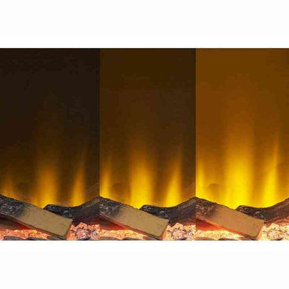 Acantha Matrix electric fire flame intensity levels with glowing embers and logs