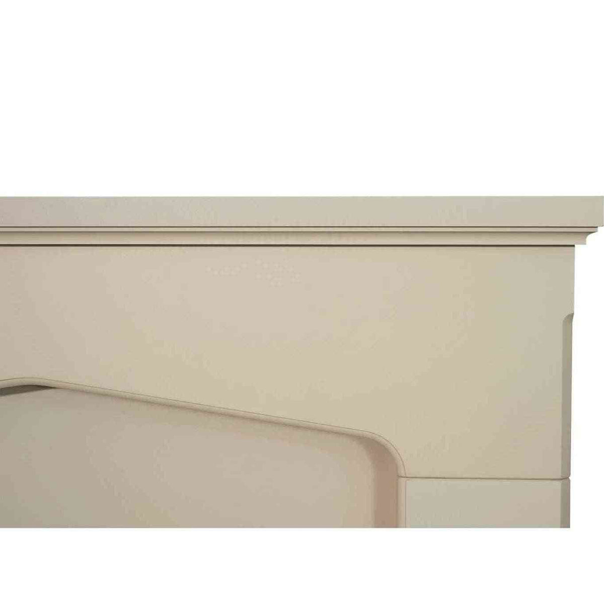 Close-up of Adam Cotswold fireplace mantel edge showing minimalist molding detail