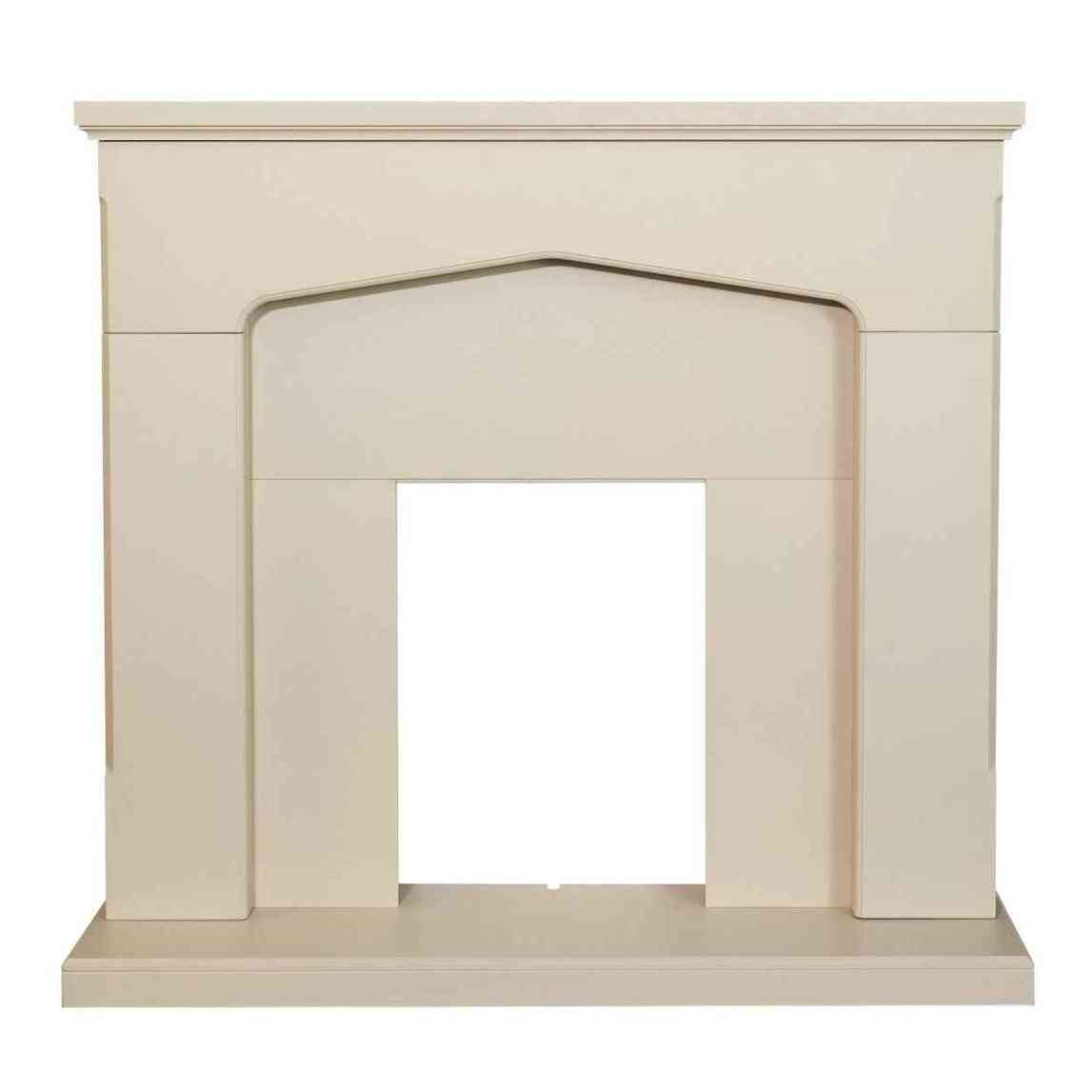 Adam Cotswold stone effect electric fire surround in light beige finish