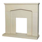 Three-quarter view of Adam Cotswold fireplace surround highlighting depth and profile