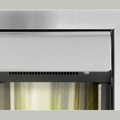 Adam Helios electric fire top panel with ventilation slits and certification mark