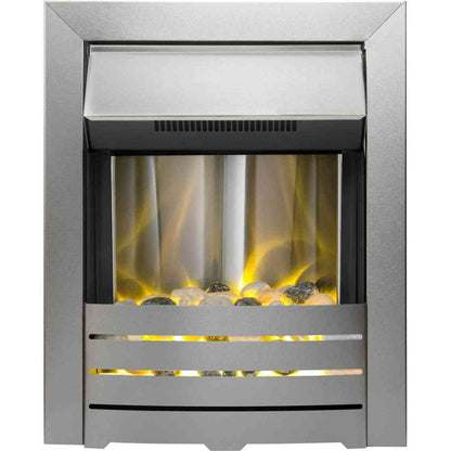 Modern Adam Helios electric inset fire with three horizontal slats and warm LED glow