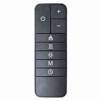 Black remote control for Adam Sahara electric fire with heat and flame settings