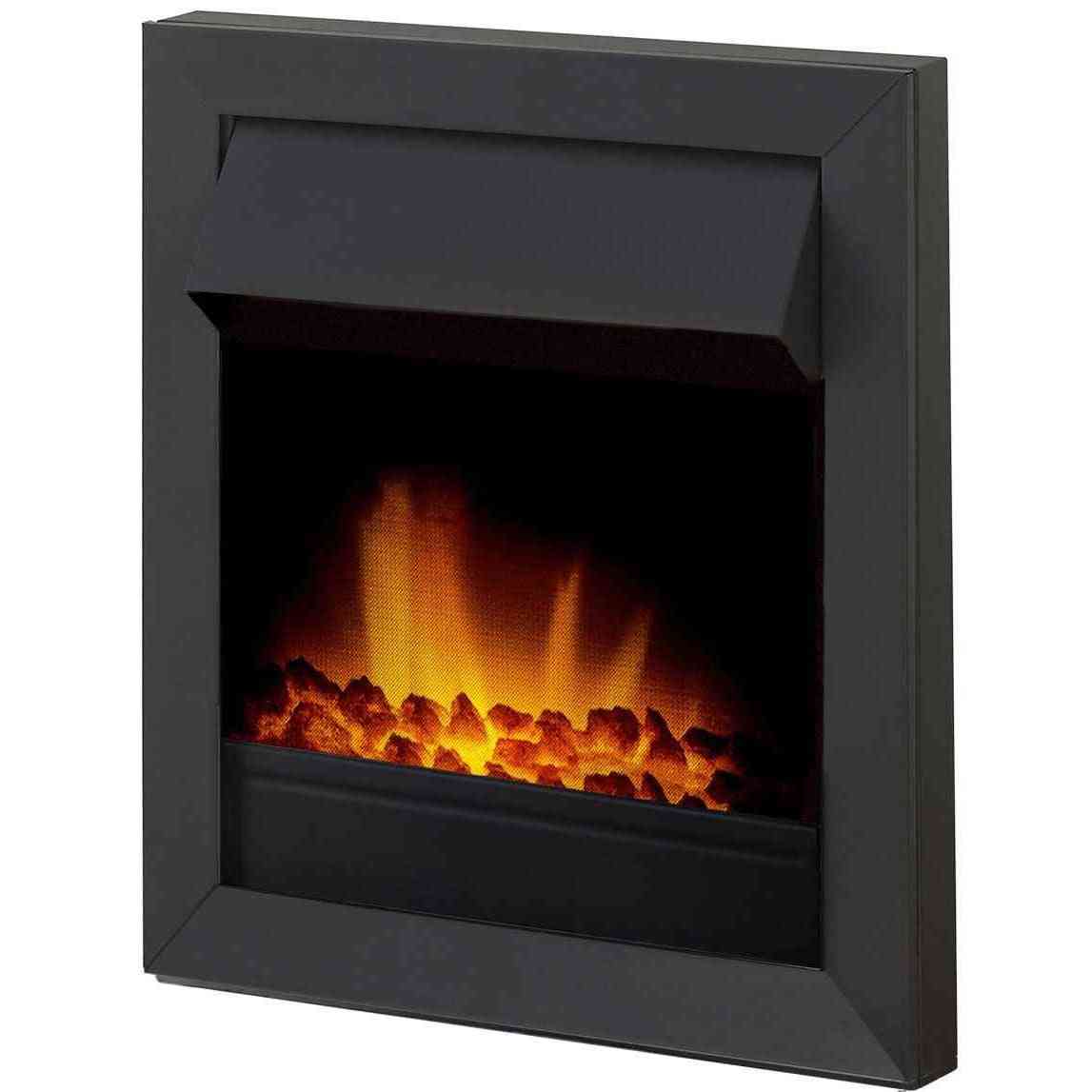 Black Adam Vancouver LED flame effect electric fire with coal bed fuel display