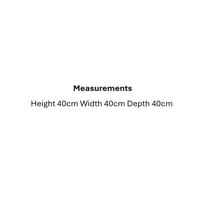 Apache brown leather log holder basket measurements showing 40cm height width and depth