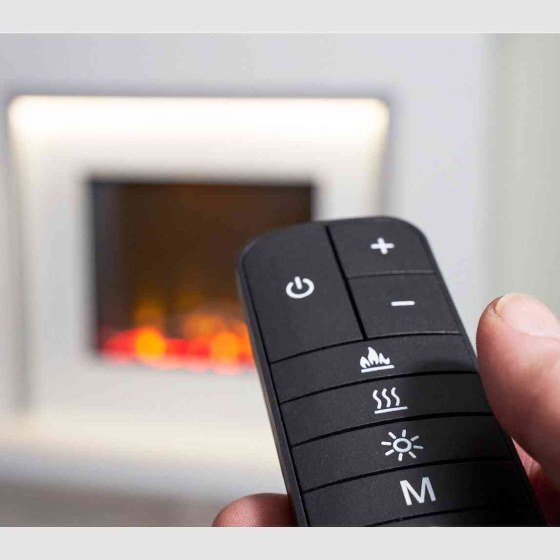 Black remote control for Aurora Inferno 500 SQ electric fire with flame and light settings