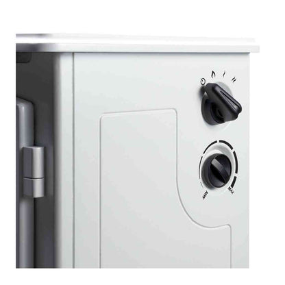 Aurora Gemini electric stove side control panel with power and thermostat knobs