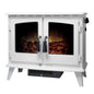 White Aurora Gemini freestanding electric stove with arched glass doors and chrome handles