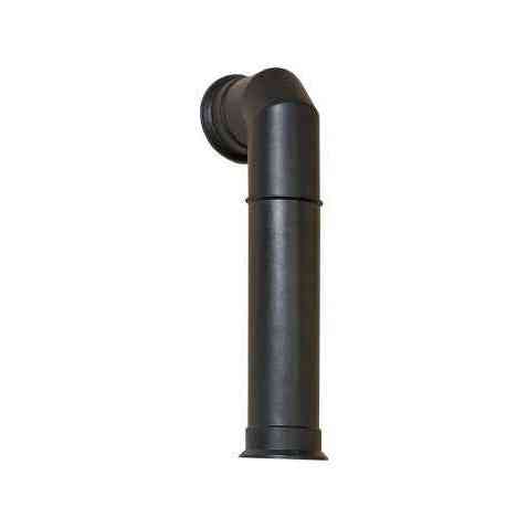 Black ABS angled stove pipe with 90-degree elbow joint for electric bioethanol stoves