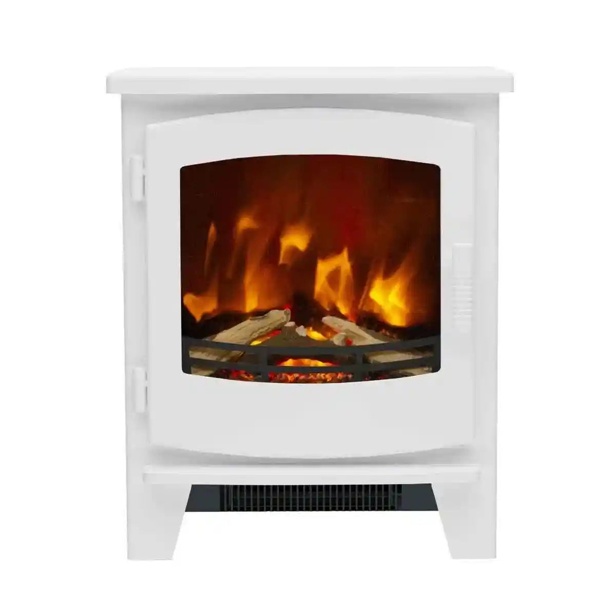 Beacon Large Ash White Freestanding Electric Stove with LED Flame Effect