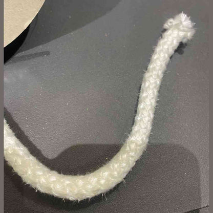 Close-up of textured white 10mm high-temperature stove door gasket rope