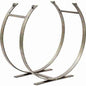 Antique Pewter Forged Steel Log Rack with U-shaped bands and angled feet