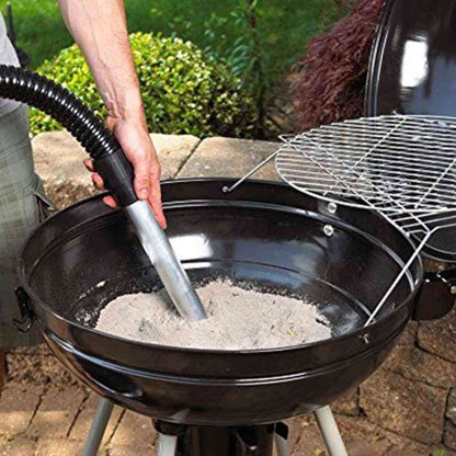 Cleaning charcoal grill ash with Domovoi ash vacuum silver nozzle