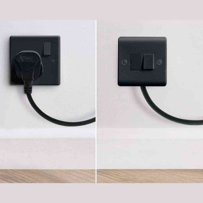 Eden Arcadia anthracite radiator UK plug socket with fused toggle switches