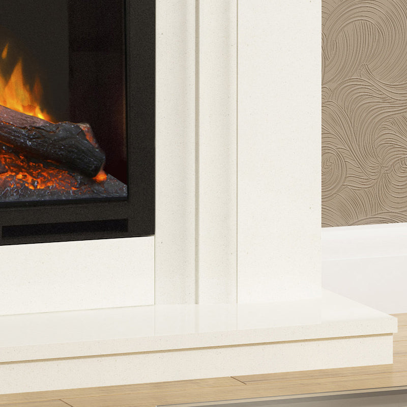 Modern living room styled with Vitalia 48 inch micro marble fireplace suite