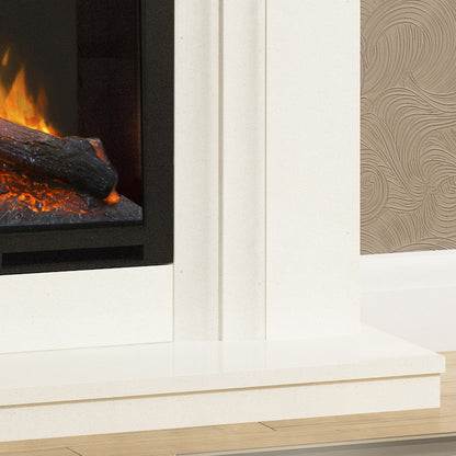 Modern living room styled with Vitalia 48 inch micro marble fireplace suite