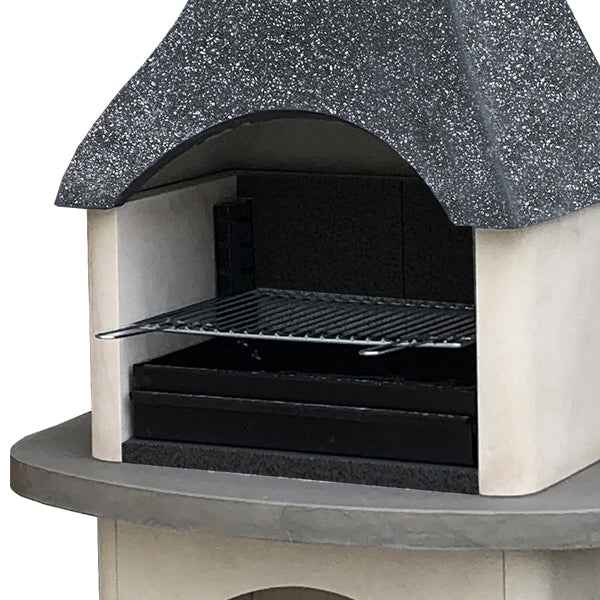 Woodford Sorrento Masonry Barbecue with Side Table – Outdoor Charcoal & Wood-Fired Grill