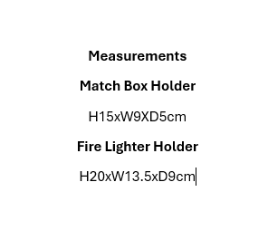 Black Fire Lighter Set | Fireplace Match Holder & Fire Lighting Tool