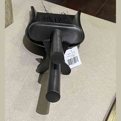 Rear view of Mortimer galvanised ash brush and shovel with cross-base handle