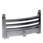 High-gloss chrome fire fret highlighting sleek contemporary design and lower panel