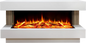Proflame Monroe 1250 Electric Fireplace Suite with Acoustic Oak Panels - Smooth White