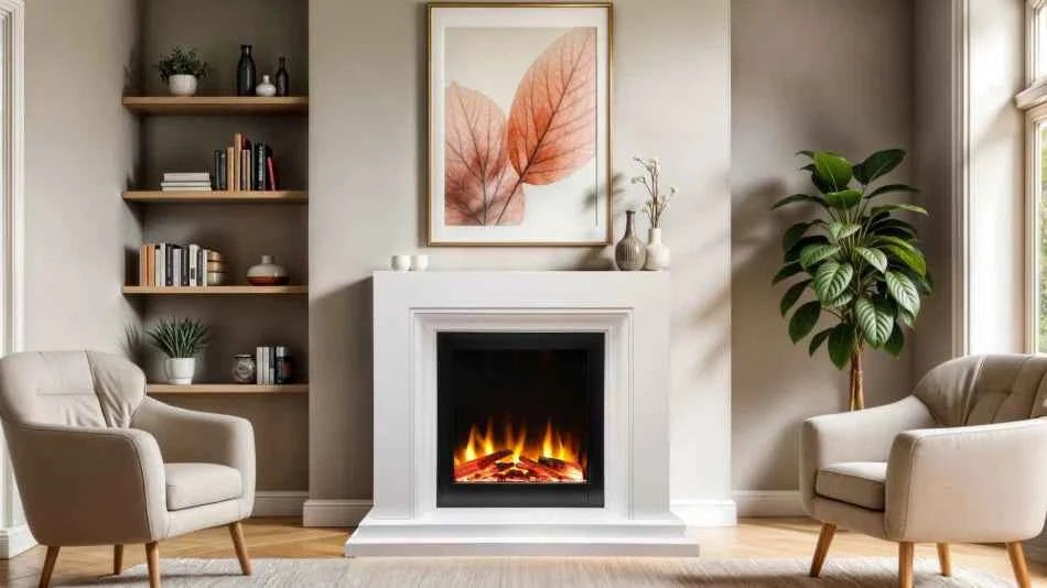 Proflame Navarro Asencio Free-Standing Electric Fireplace Suite – Smooth White