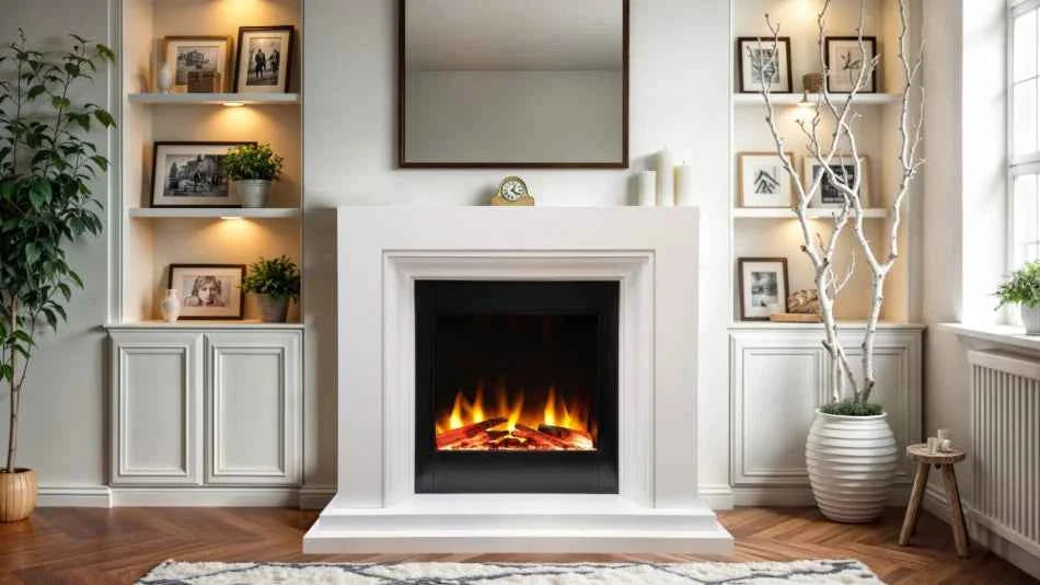 Proflame Navarro Celena Free-Standing Electric Fireplace Suite – Smooth White