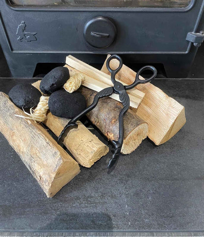 Cast Iron Coal Tongs 26.5cm Black – Fireplace & Log Burner Fireside Tool