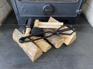 35cm Black Cast Iron Coal Tongs, 14" Heavy-Duty Fireside Log & Fuel Scissor Shifter