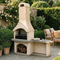Woodford Verona Masonry Barbecue with Side Table – Outdoor Charcoal & Wood-Fired Grill