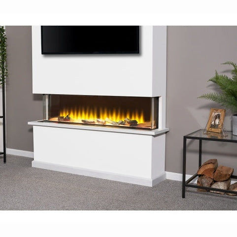 Adam Sahara 51-Inch Panoramic Media Wall Electric Fire - 3D LED 3-Sided Inset Fireplace
