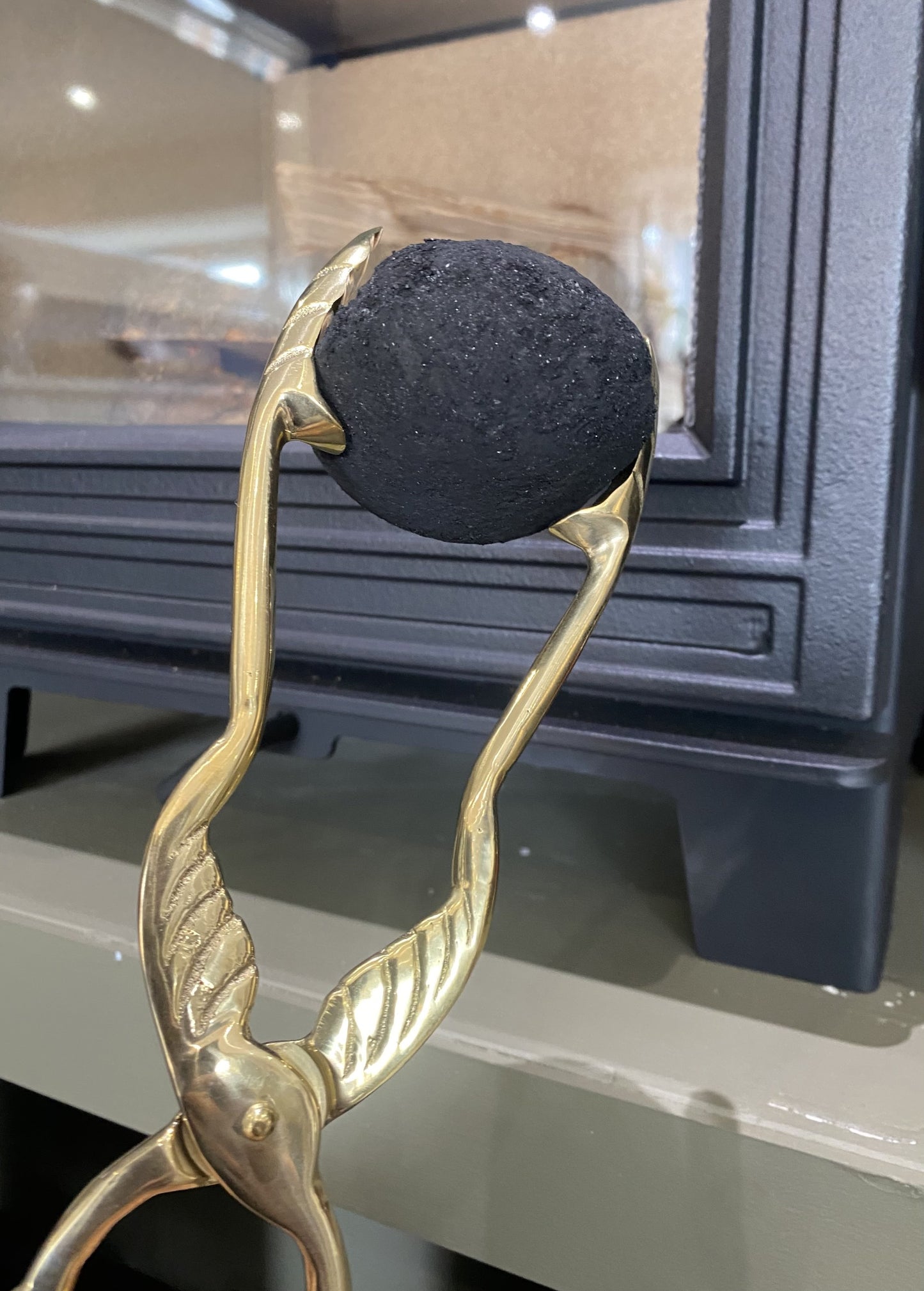 26.5cm Brass Coal Tongs – Fireplace & Log Burner Tool